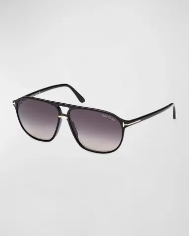 Tom Ford Men's Bruce Acetate Square Sunglasses | Thumbnail 3