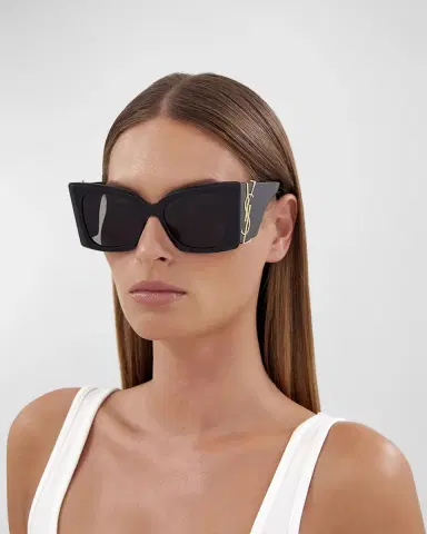 Saint Laurent Blaze Acetate Cat-Eye Sunglasses | Thumbnail 3