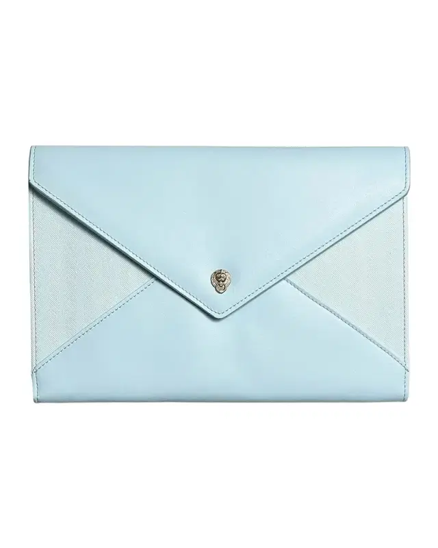 Textured Leather Envelope Wallet