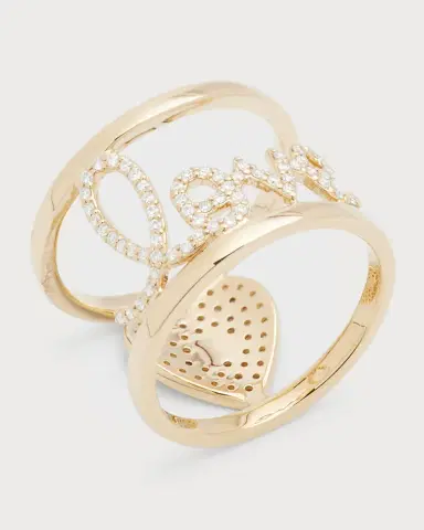 Sydney Evan Diamond Pave Large Love Double Band Ring, Size 7 | Thumbnail 3