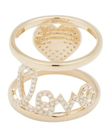 Sydney Evan Diamond Pave Large Love Double Band Ring, Size 7 | Thumbnail 1