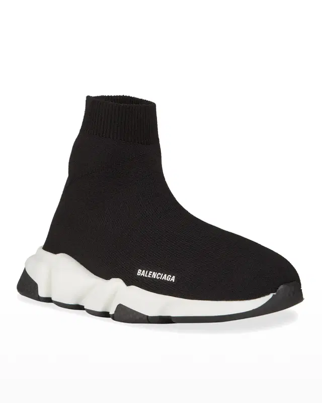 Kid 's Two-Tone Knit Sock Trainer Sneakers