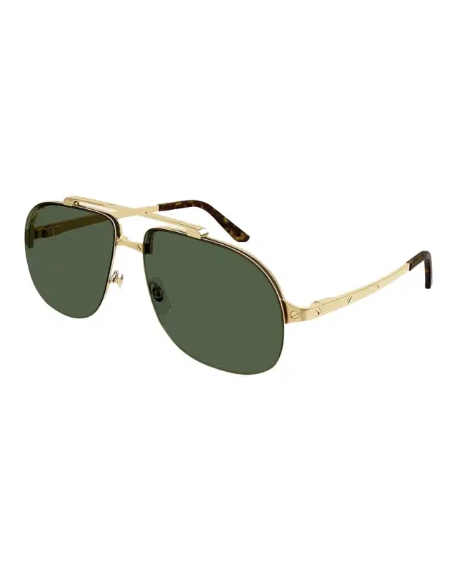Men 's Double-Bridge Metal Aviator Sunglasses