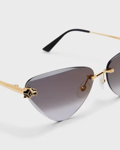 Cartier Panthère Rimless Cat-Eye Metal Sunglasses | Thumbnail 3 Cartier Panthère Rimless Cat-Eye Metal Sunglasses | Thumbnail 3