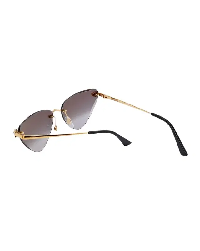 Cartier Panthère Rimless Cat-Eye Metal Sunglasses