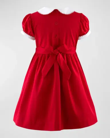 Rachel Riley Girl 's Smocked Festive Dress, Size 2-10 | Thumbnail 2 Rachel Riley Girl 's Smocked Festive Dress, Size 2-10 | Thumbnail 2