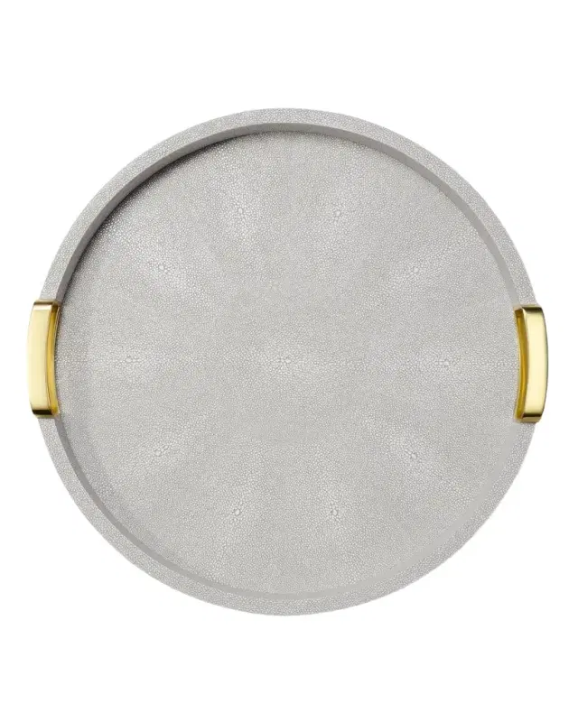 AERIN Carina Faux Shagreen Small Round Tray