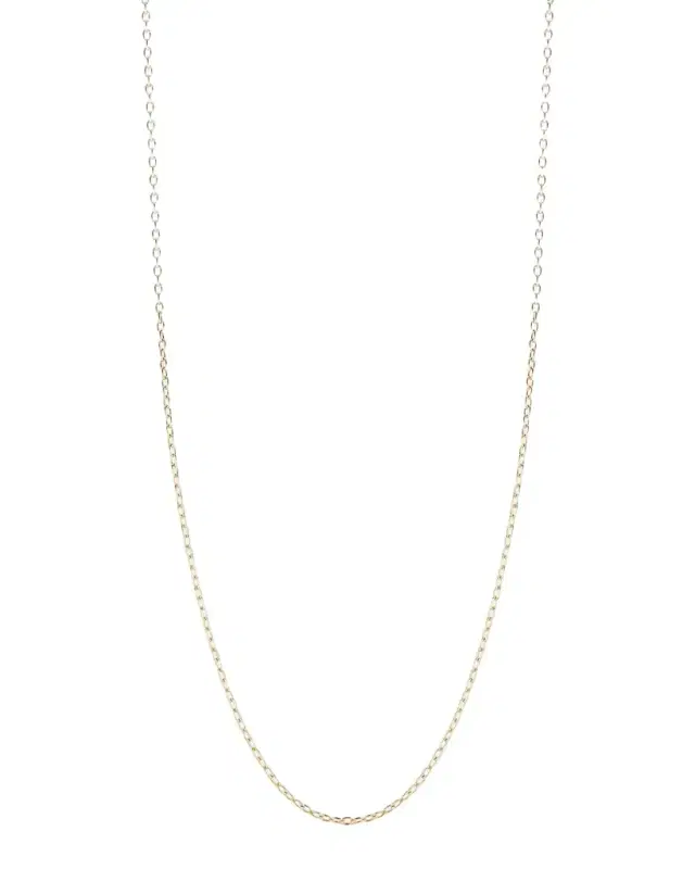 18K Yellow Gold Chain Link Necklace, 24"L