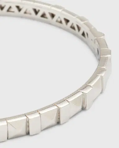 Harwell Godfrey 18K White Gold Baguette Diamond Pyramid Bangle, Size 17cm | Thumbnail 3