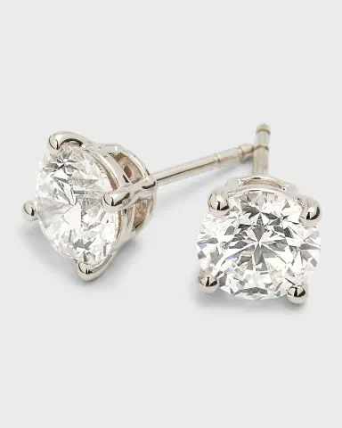 Neiman Marcus Lab Grown Diamonds Lab Grown Diamond 18K White Gold Round Stud Earrings | Thumbnail 2 Neiman Marcus Lab Grown Diamonds Lab Grown Diamond 18K White Gold Round Stud Earrings | Thumbnail 2