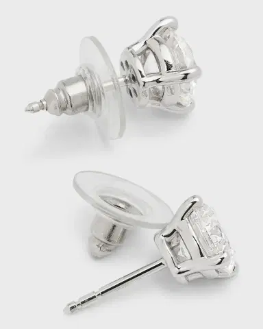 Neiman Marcus Lab Grown Diamonds Lab Grown Diamond 18K White Gold Round Stud Earrings | Thumbnail 3 Neiman Marcus Lab Grown Diamonds Lab Grown Diamond 18K White Gold Round Stud Earrings | Thumbnail 3