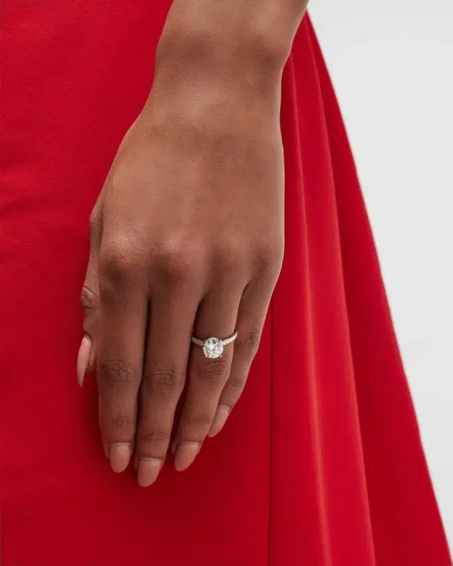 Platinum Round Lab-Grown Diamond Ring