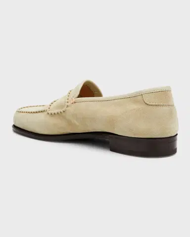 John Lobb Men's Bath Suede Penny Loafers | Thumbnail 2 John Lobb Men's Bath Suede Penny Loafers | Thumbnail 2