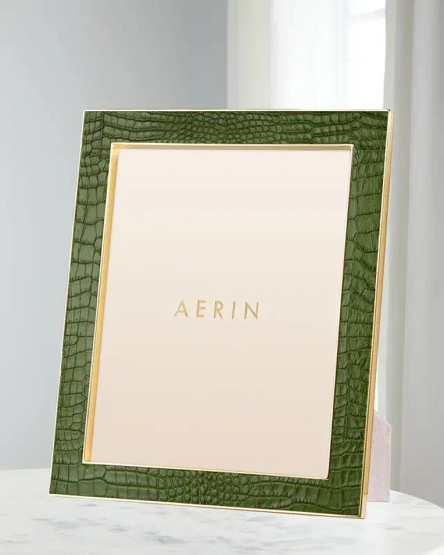 AERIN Classic Croc Leather Photo Frame