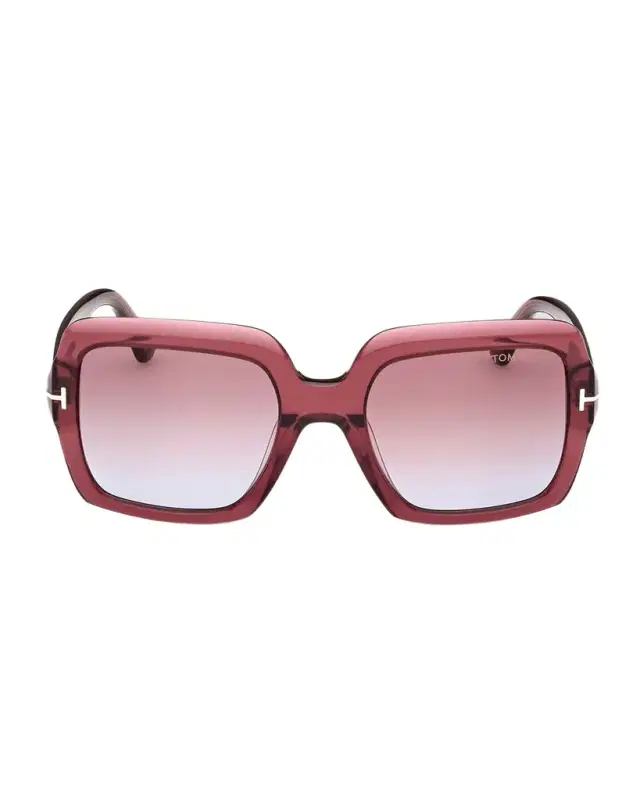 TOM FORD Kaya Beveled Acetate Square Sunglasses