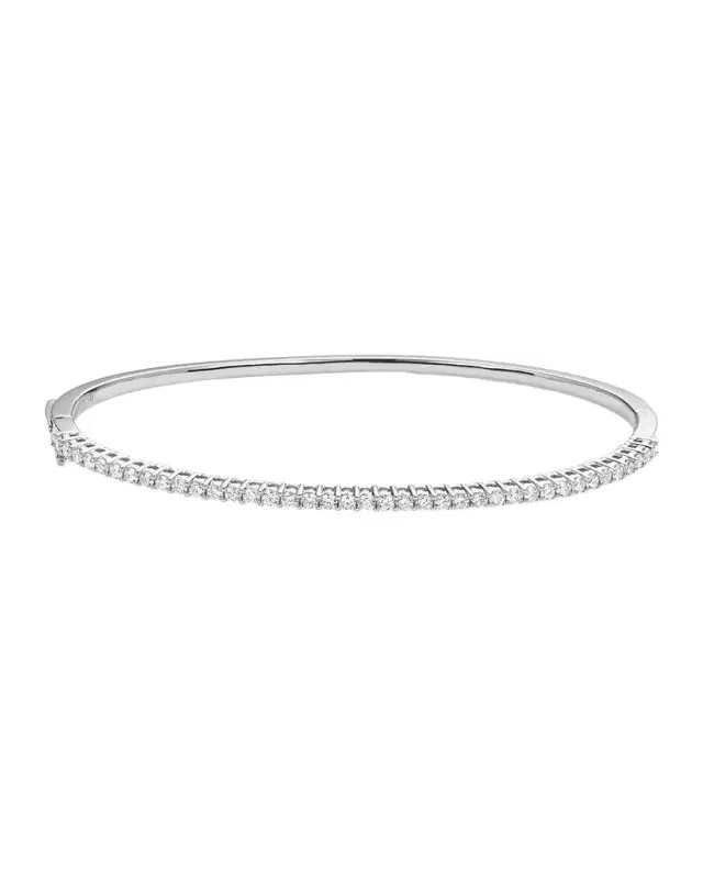 14K Yellow Gold Diamond Oval Bangle