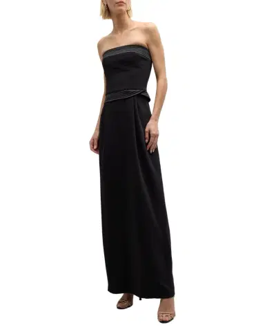 Emporio Armani Strapless Pleated Column Gown | Thumbnail 1 Emporio Armani Strapless Pleated Column Gown | Thumbnail 1