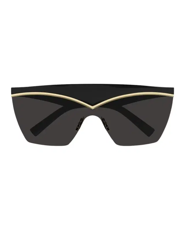 Saint Laurent Logo Acetate Shield Sunglasses
