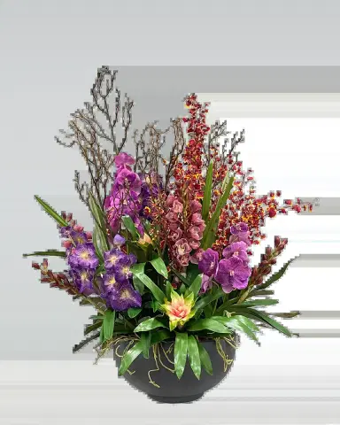 Winward Home Vanda Orchid Plant in Bowl | Thumbnail 2