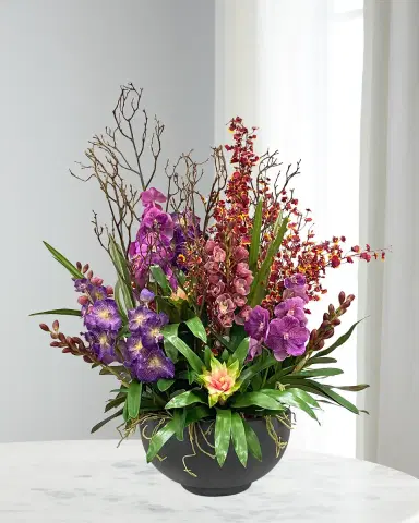 Winward Home Vanda Orchid Plant in Bowl | Thumbnail 1
