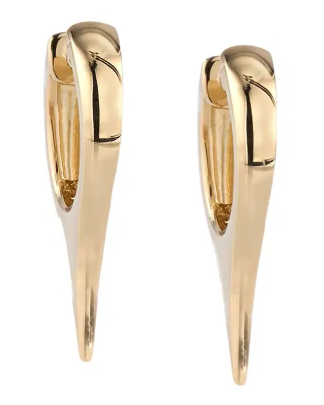 14K Gold Dagger Huggie Earrings