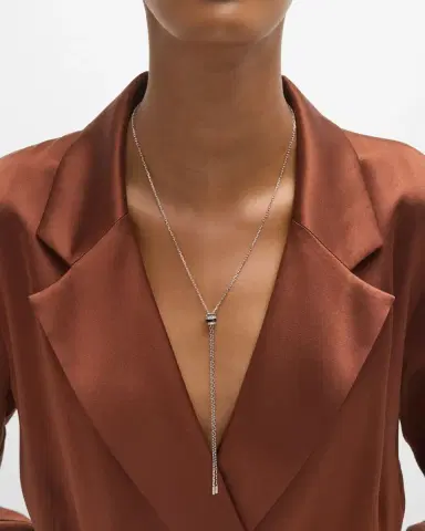 Boucheron Quatre 18K White Gold Double Edition Small Tie Necklace | Thumbnail 2 Boucheron Quatre 18K White Gold Double Edition Small Tie Necklace | Thumbnail 2