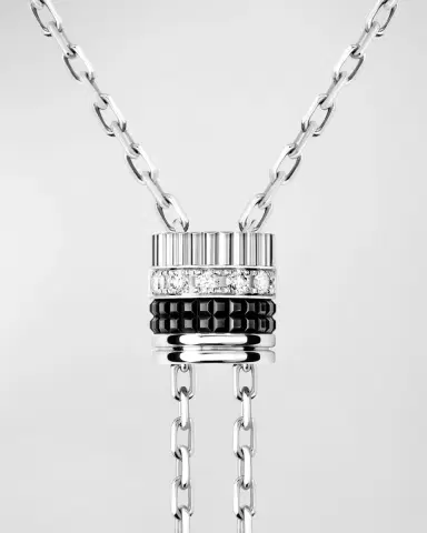 Boucheron Quatre 18K White Gold Double Edition Small Tie Necklace | Thumbnail 4 Boucheron Quatre 18K White Gold Double Edition Small Tie Necklace | Thumbnail 4