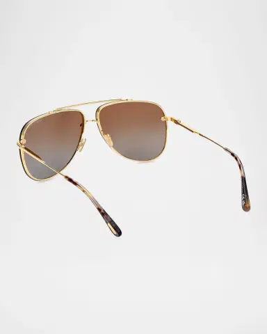 Tom Ford Men's Leon Metal Aviator Sunglasses | Thumbnail 2