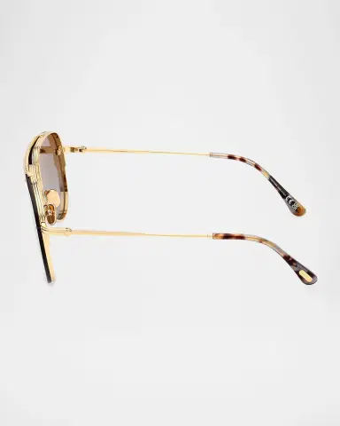 Tom Ford Men's Leon Metal Aviator Sunglasses | Thumbnail 3