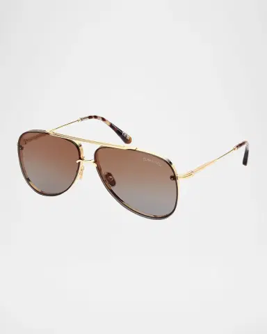 Tom Ford Men's Leon Metal Aviator Sunglasses | Thumbnail 4