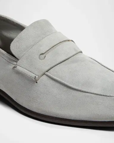 Zegna Men's Suede Penny Loafers | Thumbnail 2 Zegna Men's Suede Penny Loafers | Thumbnail 2