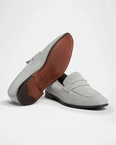Zegna Men's Suede Penny Loafers | Thumbnail 3 Zegna Men's Suede Penny Loafers | Thumbnail 3