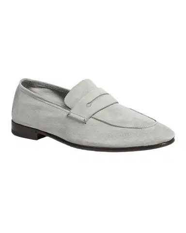 Zegna Men's Suede Penny Loafers | Thumbnail 1 Zegna Men's Suede Penny Loafers | Thumbnail 1