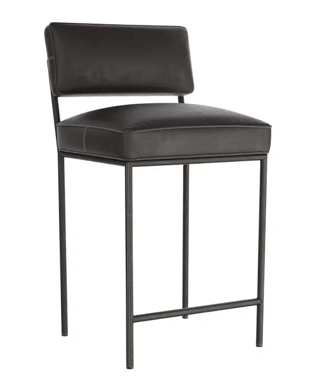 Arteriors Topanga Leather Counter Stool, 26.5"