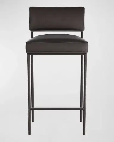 Arteriors Topanga Leather Bar Stool, 29" | Thumbnail 2