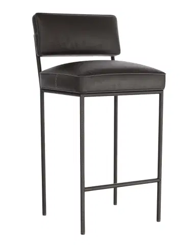 Arteriors Topanga Leather Bar Stool, 29" | Thumbnail 1