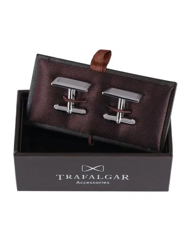 Men 's Sterling Silver Rectangle Cufflinks