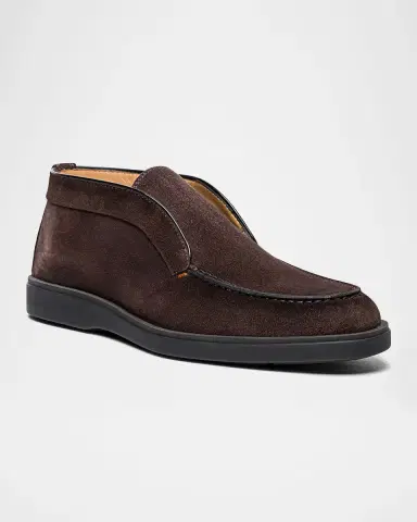 Santoni Men's Detroit Slip-On Suede Chukka Boots | Thumbnail 2