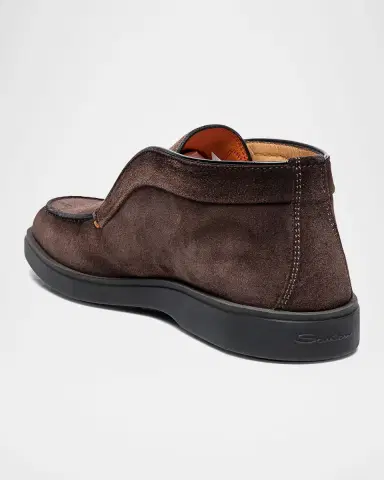 Santoni Men's Detroit Slip-On Suede Chukka Boots | Thumbnail 4