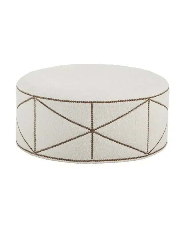 Old Hickory Tannery Studdington Nail-Trimmed Ottoman