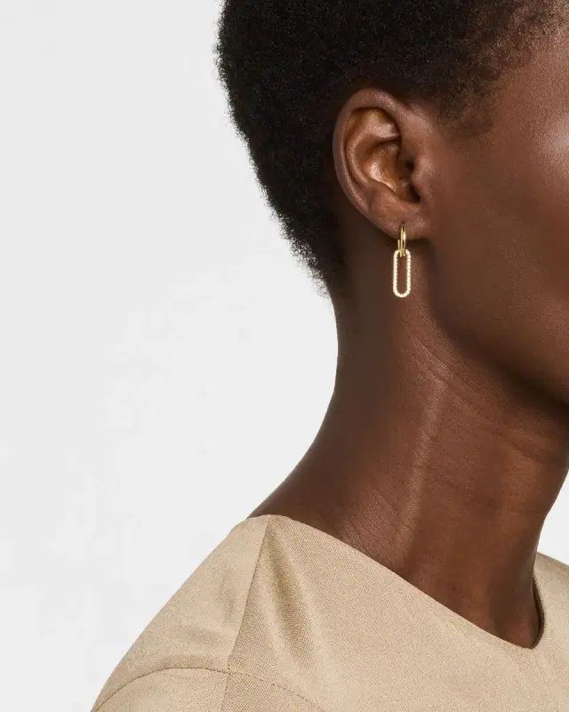 Haru 18K Yellow Gold Diamond Pave Hoop Earrings