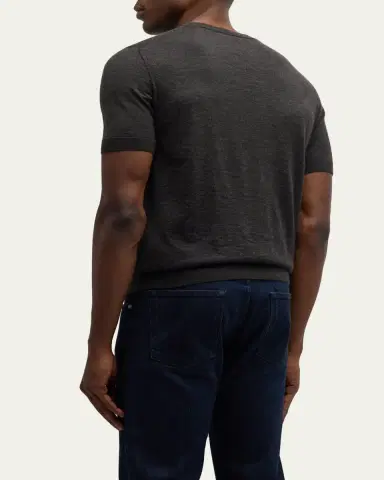 Brioni Men's Cashmere-Silk Crewneck Sweater | Thumbnail 3