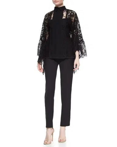 Lafayette 148 New York Nappa Leather Flap Pocket Single-Button Blazer | Thumbnail 10 Lafayette 148 New York Nappa Leather Flap Pocket Single-Button Blazer | Thumbnail 10