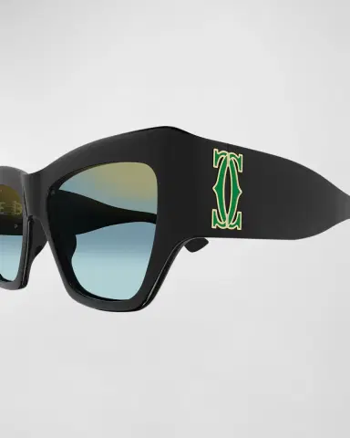 Cartier Monogram Acetate Cat-Eye Sunglasses | Thumbnail 2 Cartier Monogram Acetate Cat-Eye Sunglasses | Thumbnail 2