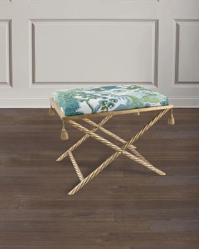 Port 68 Delfern Tasseled Gold Leaf Bench