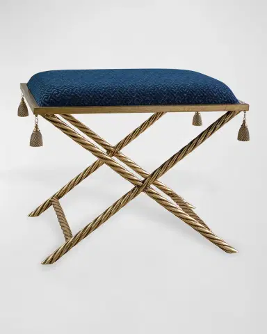 Port 68 Delfern Tasseled Gold Leaf Bench | Thumbnail 2 Port 68 Delfern Tasseled Gold Leaf Bench | Thumbnail 2