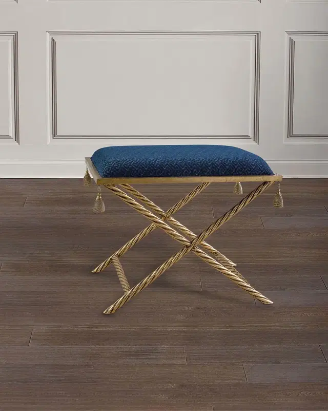 Port 68 Delfern Tasseled Gold Leaf Bench