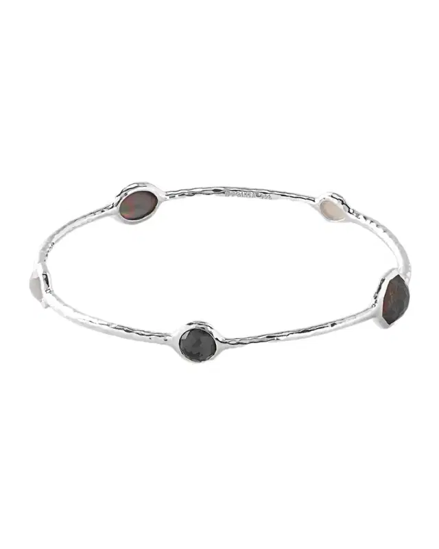 5-Stone Bangle Bracelet in Sterling Silver