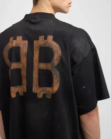 Balenciaga Men 's Crypto T Shirt Oversized | Thumbnail 3
