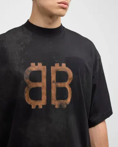 Balenciaga Men 's Crypto T Shirt Oversized | Thumbnail 4